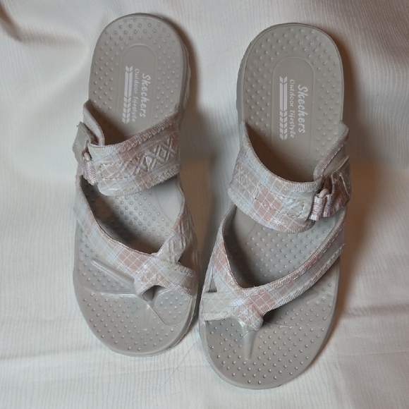 Skechers Shoes - Skechers Foamies Womans Light Beige Patterned Comfort Sandals,sz 8